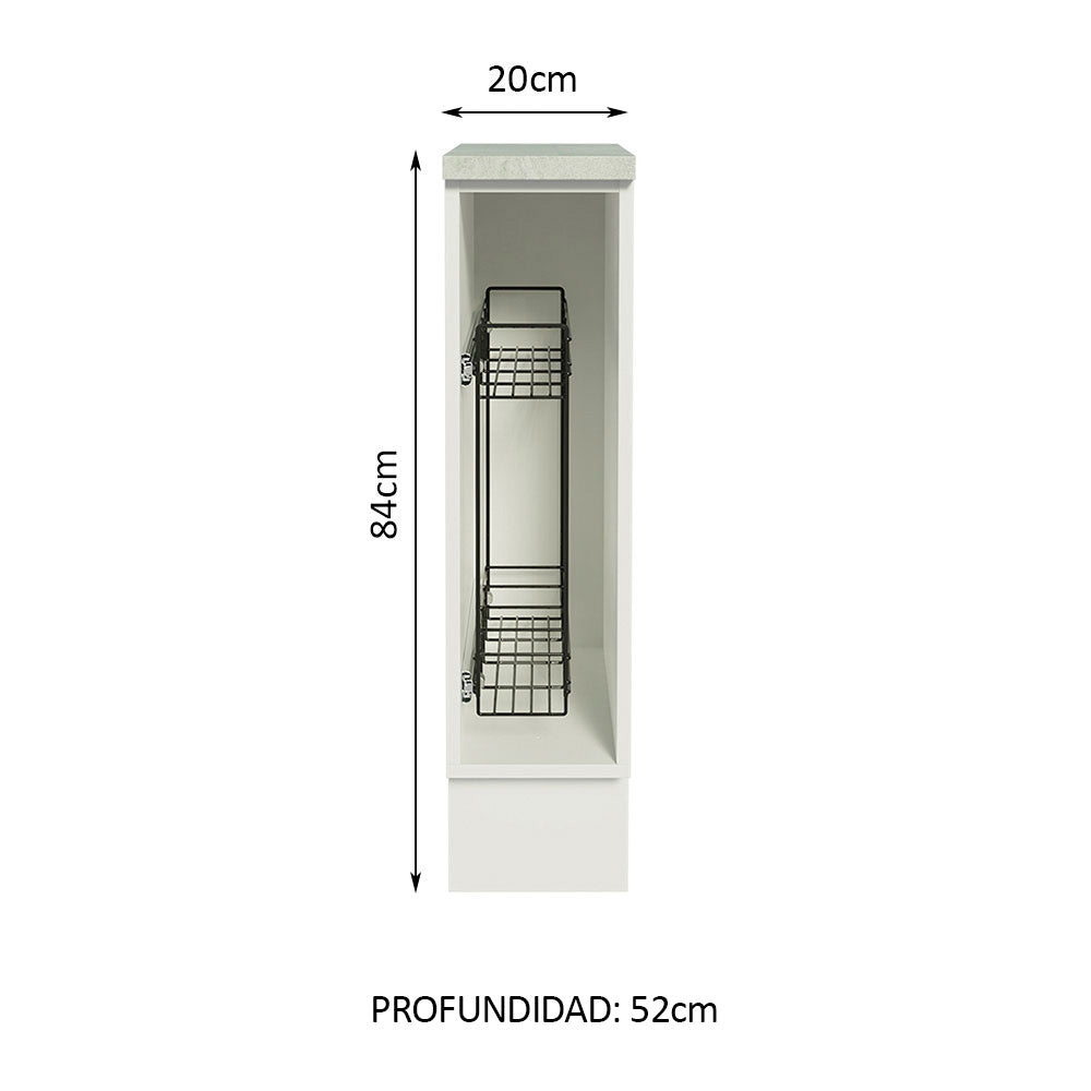 Mueble de Cocina Bajo Portacondimentos Glamy, Agata y Stella 20 cm