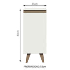 Mueble de Cocina Bajo Reims 35 cm 1 Puerta Blanco