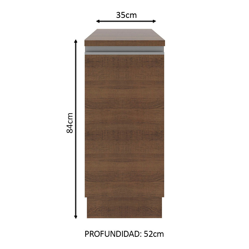 Mueble de Cocina Bajo Glamy 35 cm 1 Puerta Marrón