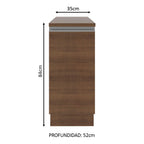 Mueble de Cocina Bajo Glamy 35 cm 1 Puerta Marrón