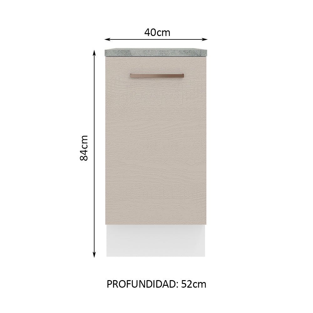 Mueble de Cocina Bajo Agata 40 cm 1 Puerta Blanco/Crema