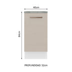 Mueble de Cocina Bajo Agata 40 cm 1 Puerta Blanco/Crema