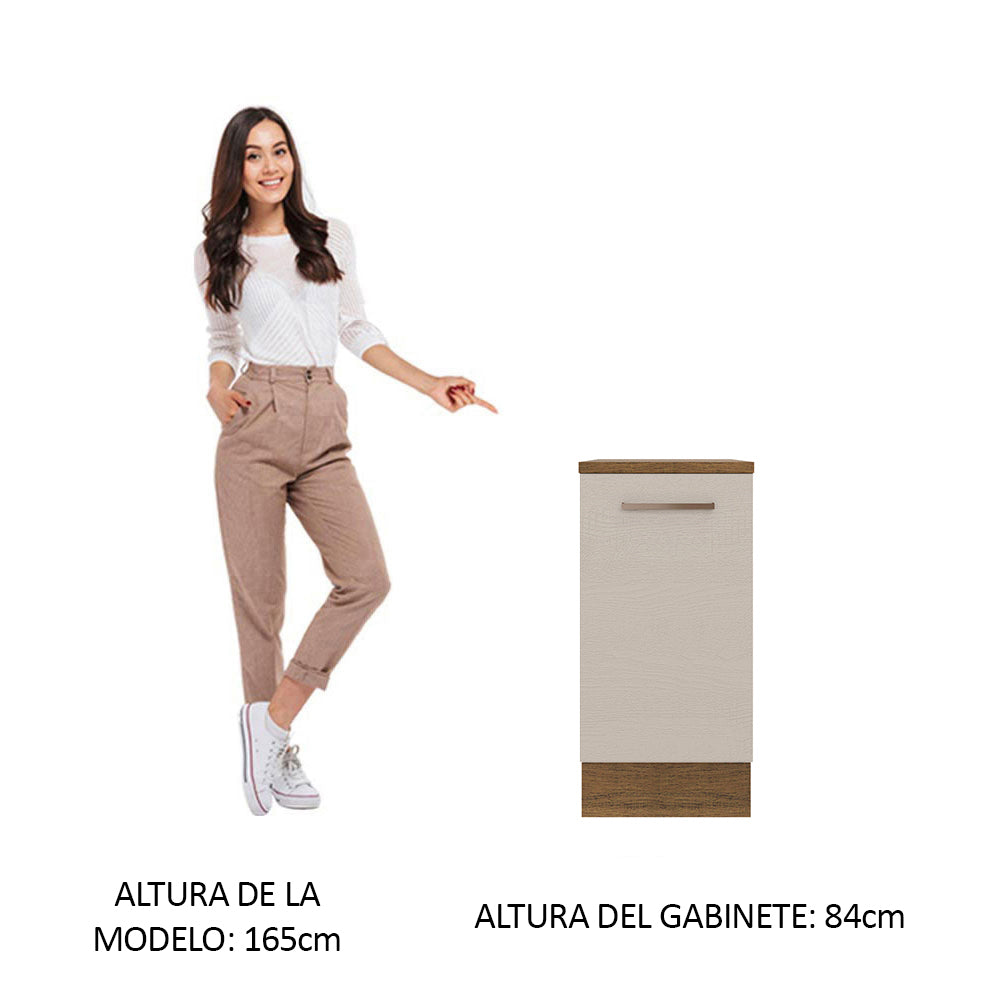 Mueble de Cocina Bajo Agata 40 cm 1 Puerta Marrón/Crema