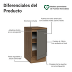 Mueble de Cocina Bajo Vik 40 cm 1 Puerta Marrón/Gris