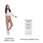 Mueble de Cocina Bajo Agata 40 cm 3 Cajones Blanco