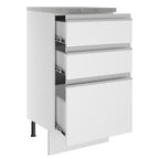 Mueble de Cocina Bajo Glamy 40 cm 3 Cajones Blanco
