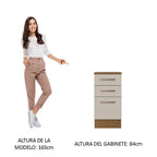 Mueble de Cocina Bajo Agata 40 cm 3 Cajones Marrón/Crema
