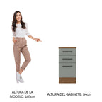 Mueble de Cocina Bajo Agata 40 cm 3 Cajones Marrón/Gris