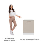 Mueble de Cocina Bajo Agata 60 cm 1 Puerta Blanco/Crema