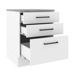 Mueble de Cocina Bajo Agata 60 cm 3 Cajones Blanco