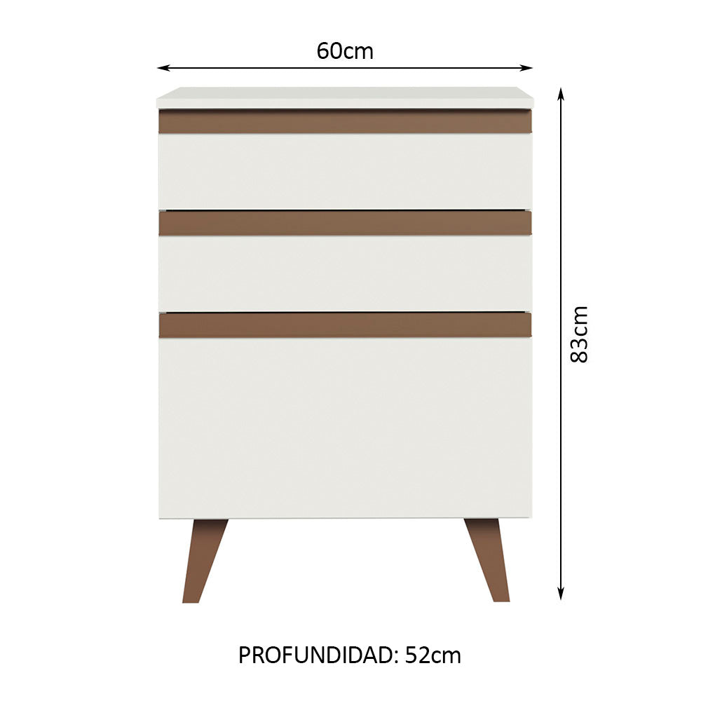 Mueble de Cocina Bajo Reims 60 cm 3 Cajones Blanco
