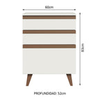 Mueble de Cocina Bajo Reims 60 cm 3 Cajones Blanco
