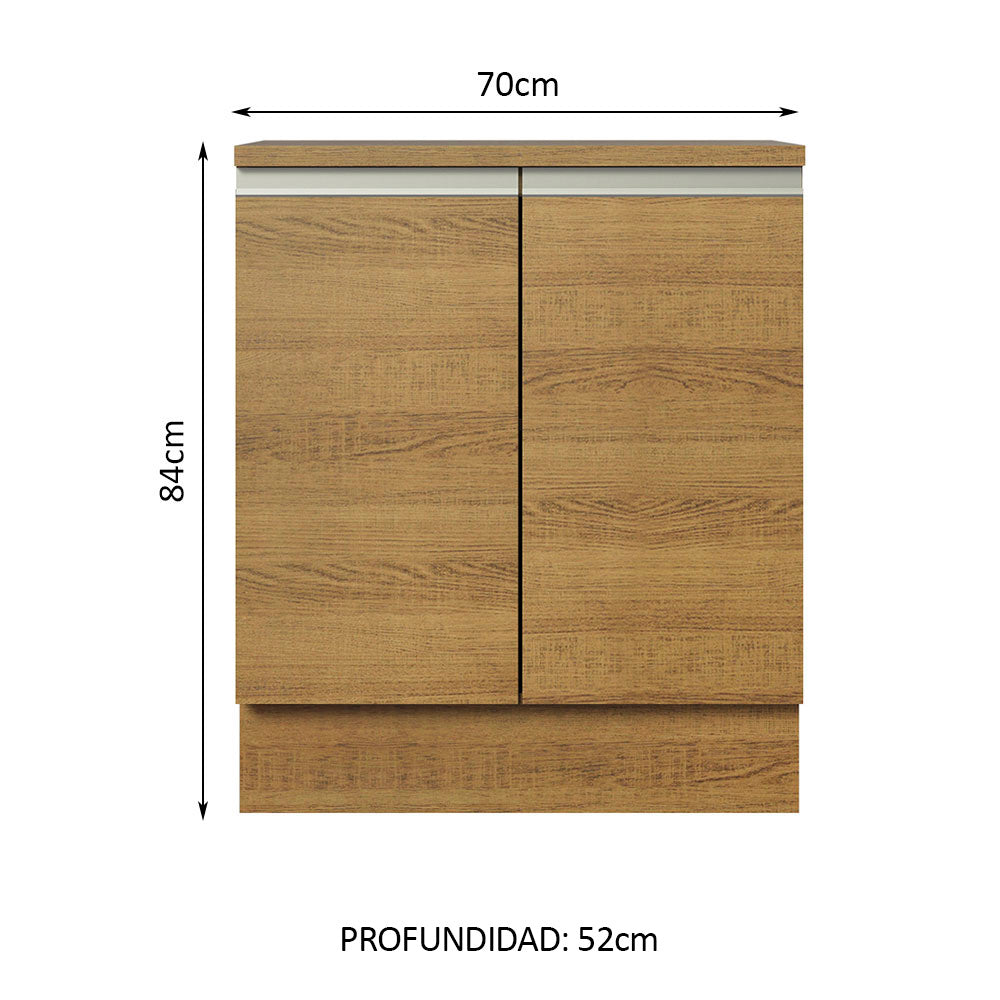 Mueble de Cocina Bajo Glamy 70 cm 2 Puertas Marrón
