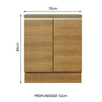Mueble de Cocina Bajo Glamy 70 cm 2 Puertas Marrón