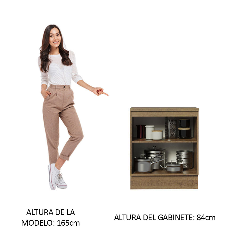 Mueble de Cocina Bajo Agata 70 cm 2 Puertas Marrón/Blanco