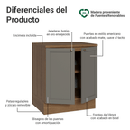 Mueble de Cocina Bajo Vik 70 cm 2 Puertas Marrón/Gris