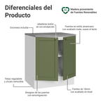 Mueble de Cocina Bajo Vik 70 cm 2 Puertas BlancoVerde