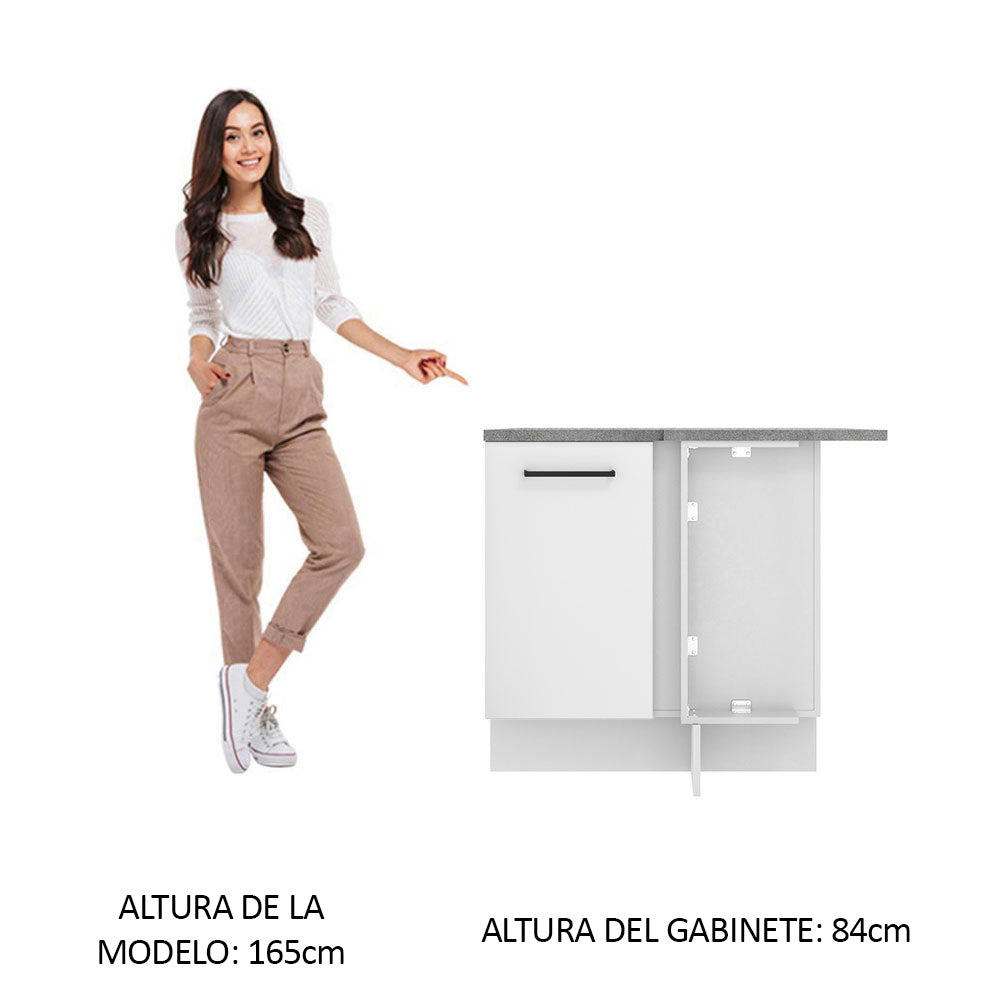 Mueble de Cocina Bajo de Esquina Agata 1 Puerta Blanco