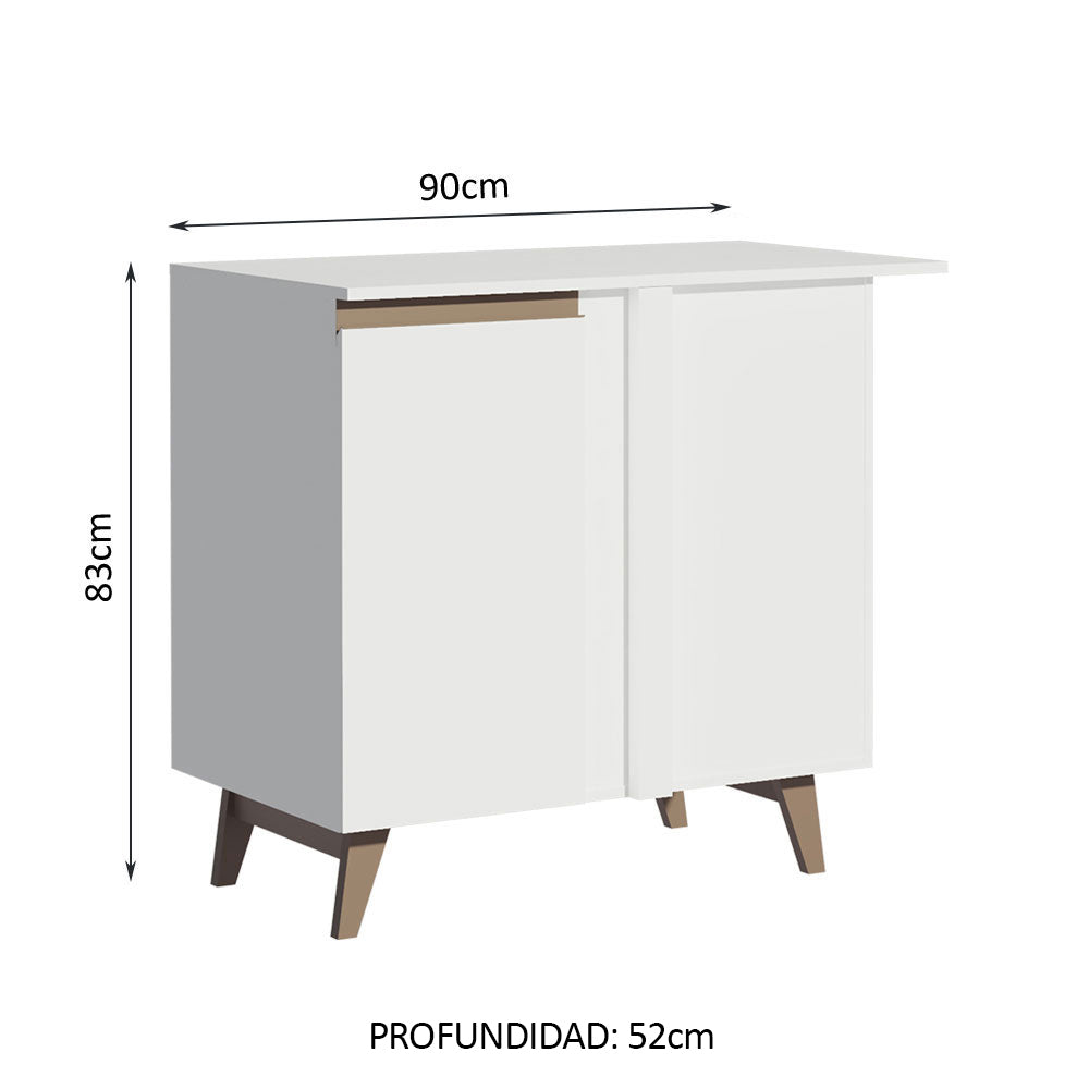 Mueble de Cocina Bajo de Esquina Reims 1 Puerta Blanco