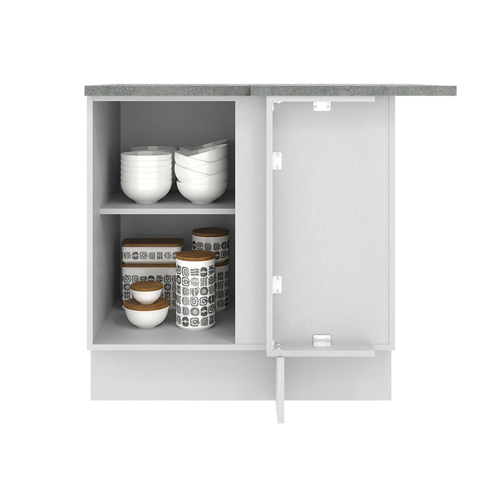 Mueble de Cocina Bajo de Esquina Agata 1 Puerta Blanco/Crema