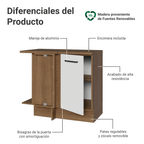 Mueble de Cocina Bajo de Esquina Agata 1 Puerta Marrón/Blanco