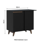 Mueble de Cocina Bajo de Esquina Reims 1 Puerta Negro