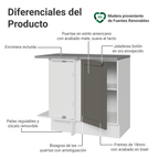 Mueble de Cocina Bajo de Esquina Vik 1 Puerta Blanco/Gris