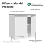 Mueble de Cocina Bajo Glamy 80 cm 2 Puertas Blanco