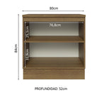 Mueble de Cocina Bajo Glamy 80 cm 2 Puertas Marrón/Blanco