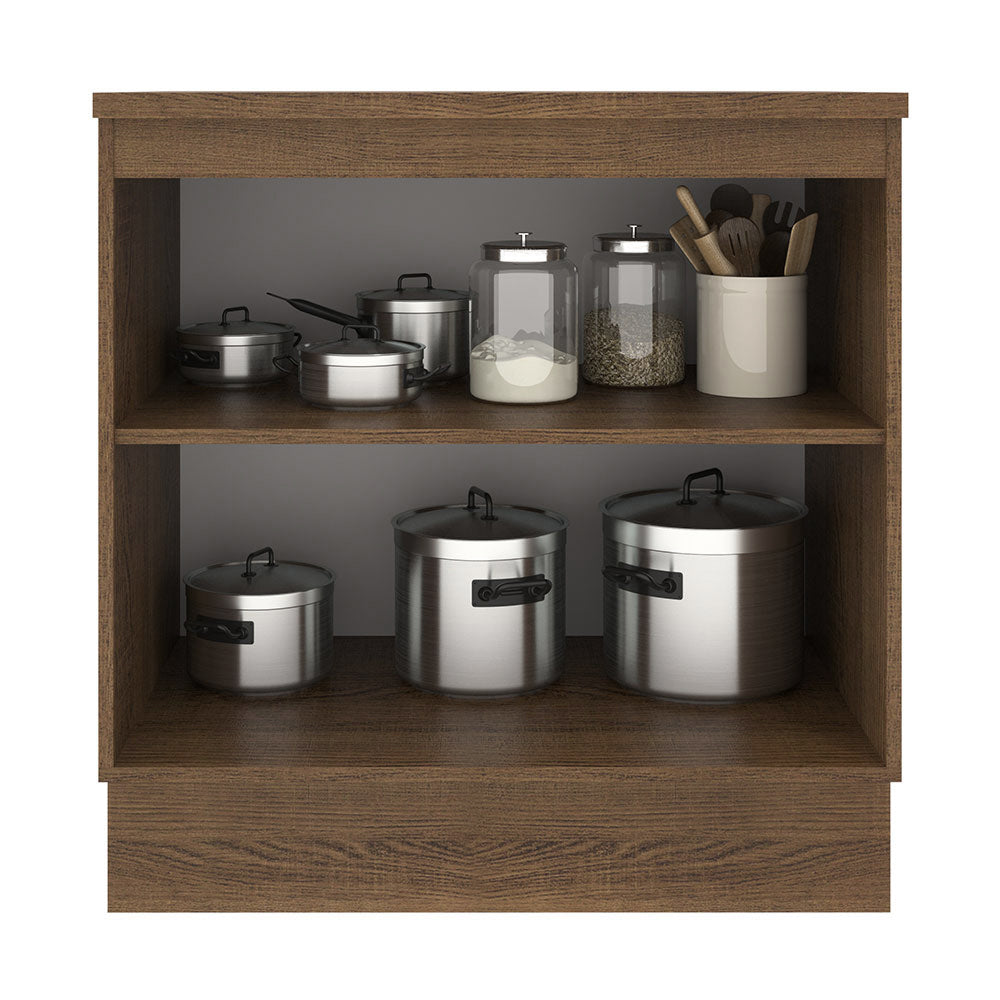 Mueble de Cocina Bajo Agata 80 cm 2 Puertas Marrón/Crema