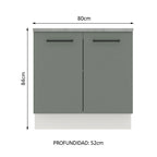 Mueble de Cocina Bajo Agata 80 cm 2 Puertas Blanco/Gris