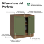 Mueble de Cocina Bajo Vik 80 cm 2 Puertas MarrónVerde