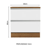 Mueble de Cocina Bajo Glamy 80 cm 2 Cajones