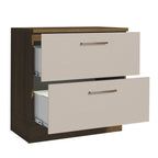Mueble de Cocina Bajo Agata 80 cm 2 Cajones Marrón/Crema