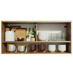 Mueble de Cocina Superior Emilly 2 Puertas Corredizas de Cristal Reflex 1 Nicho 105 cm Marrón