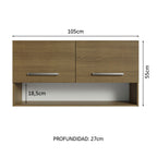 Mueble de Cocina Superior Emilly 1.05 m 2 Puertas 1 Nicho Marrón