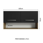 Mueble de Cocina Superior Emilly 1.05 m 2 Puertas 1 Nicho Marrón/Negro