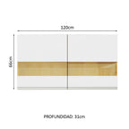 Mueble de Cocina Superior Glamy 1.20 m 2 Puertas con Cristal Reflex Marrón/Blanco