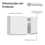 Mueble de Cocina Superior Glamy 1.20 Metros 2 Puertas Blanco