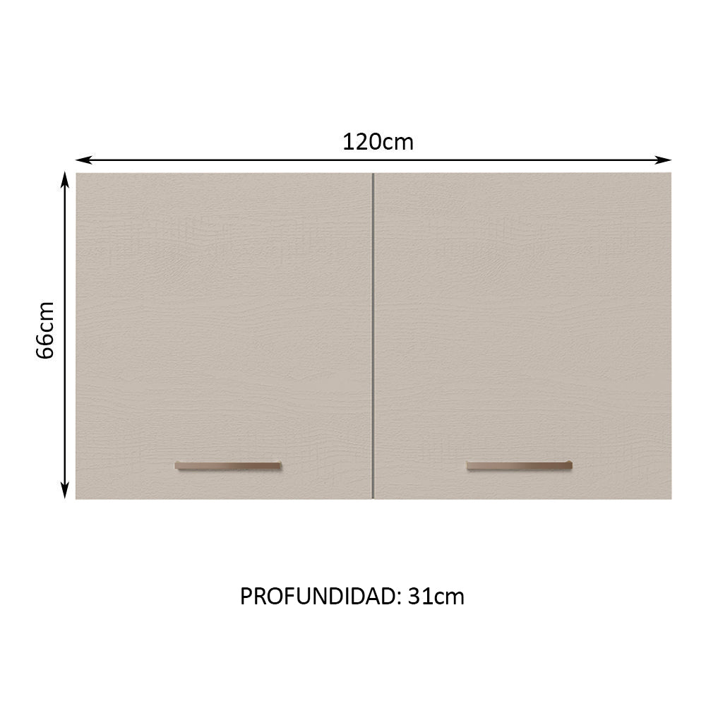 Mueble de Cocina Superior Agata 1.20 Metros 2 Puertas Blanco/Crema
