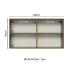 Mueble de Cocina Superior Glamy 1.20 Metros 2 Puertas Marrón