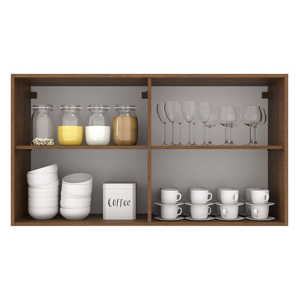 Mueble de Cocina Superior Agata 1.20 Metros 2 Puertas Marrón/Blanco