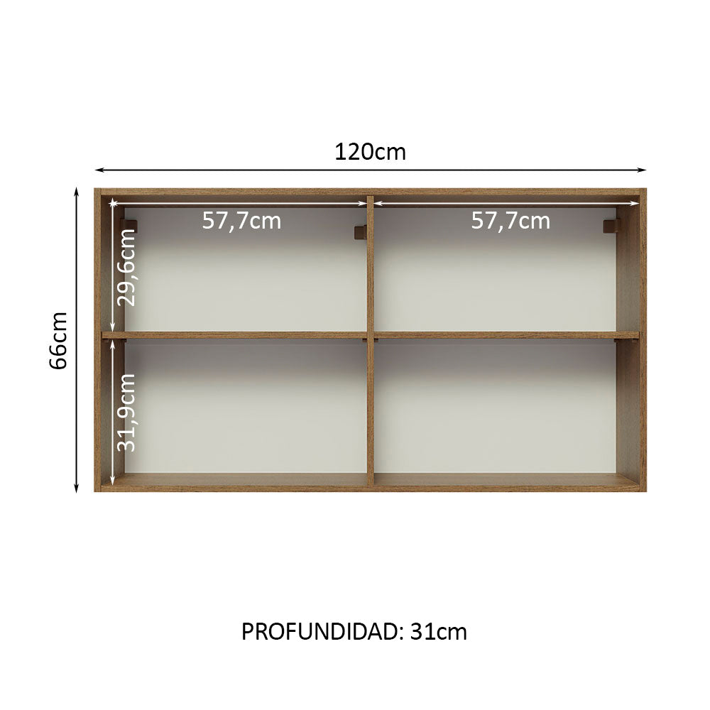 Mueble de Cocina Superior Madesa Glamy 120 cm 2 Puertas Marrón/Negro