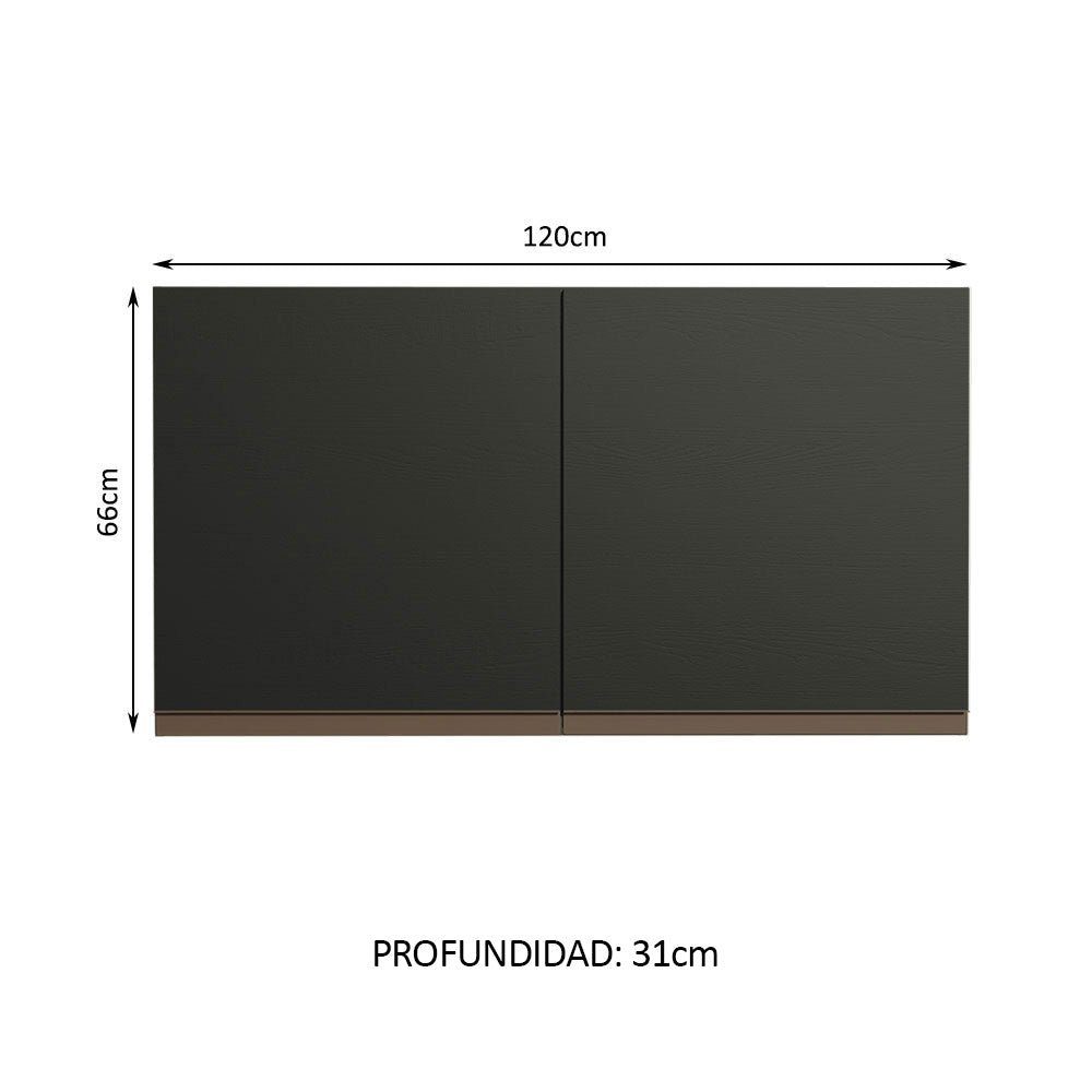 Mueble de Cocina Superior Reims 1.20 Metros 2 Puertas Negro
