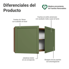 Mueble de Cocina Superior Vik 1.20 Metros 2 Puertas Marrón/Verde