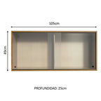 Mueble de Cocina Superior Emilly 2 Puertas Corredizas de Cristal Marrón