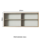 Mueble de Cocina Superior Glamy 1.20 m 2 Puertas Corredizas de Cristal