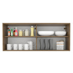 Mueble de Cocina Superior Glamy 1.20 m 2 Puertas Corredizas de Cristal Marrón
