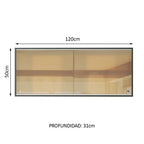 Mueble de Cocina Superior Reims 1.20 m 2 Puertas Corredizas de Cristal Reflex Negro