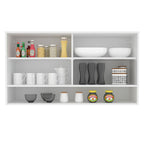 Mueble de Cocina Superior Glamy 1.20 m 2 Puertas Corredizas de Cristal 1 Nicho Blanco